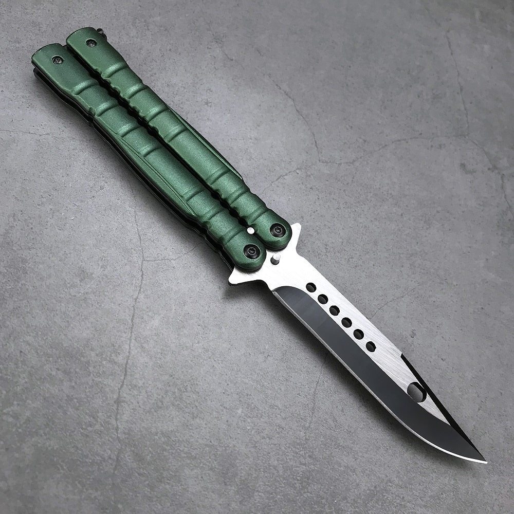 Sharp Blade Butterfly Knife Combat Practice Knives Balisong Trainer Stiletto Knifes Wood Handle Wilderness Pocket Hunting Survival Tool