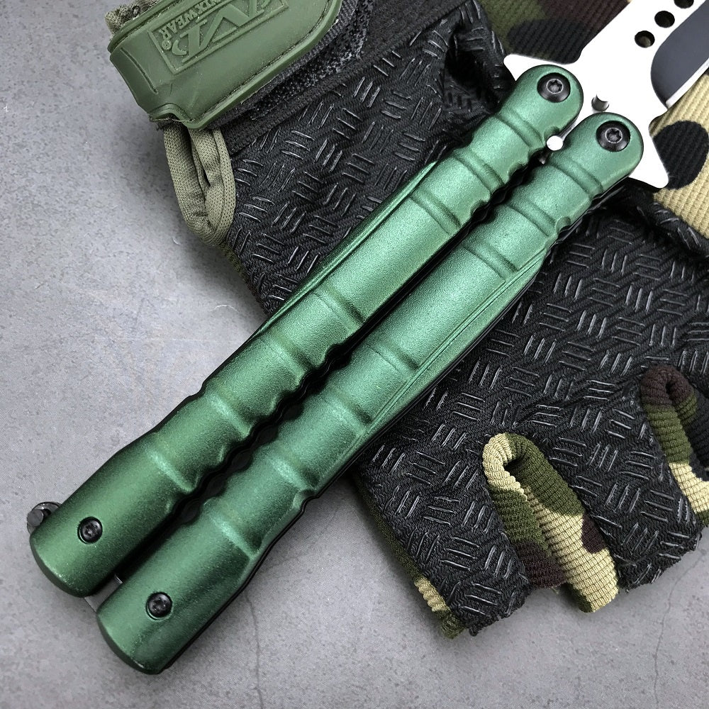 Sharp Blade Butterfly Knife Combat Practice Knives Balisong Trainer Stiletto Knifes Wood Handle Wilderness Pocket Hunting Survival Tool