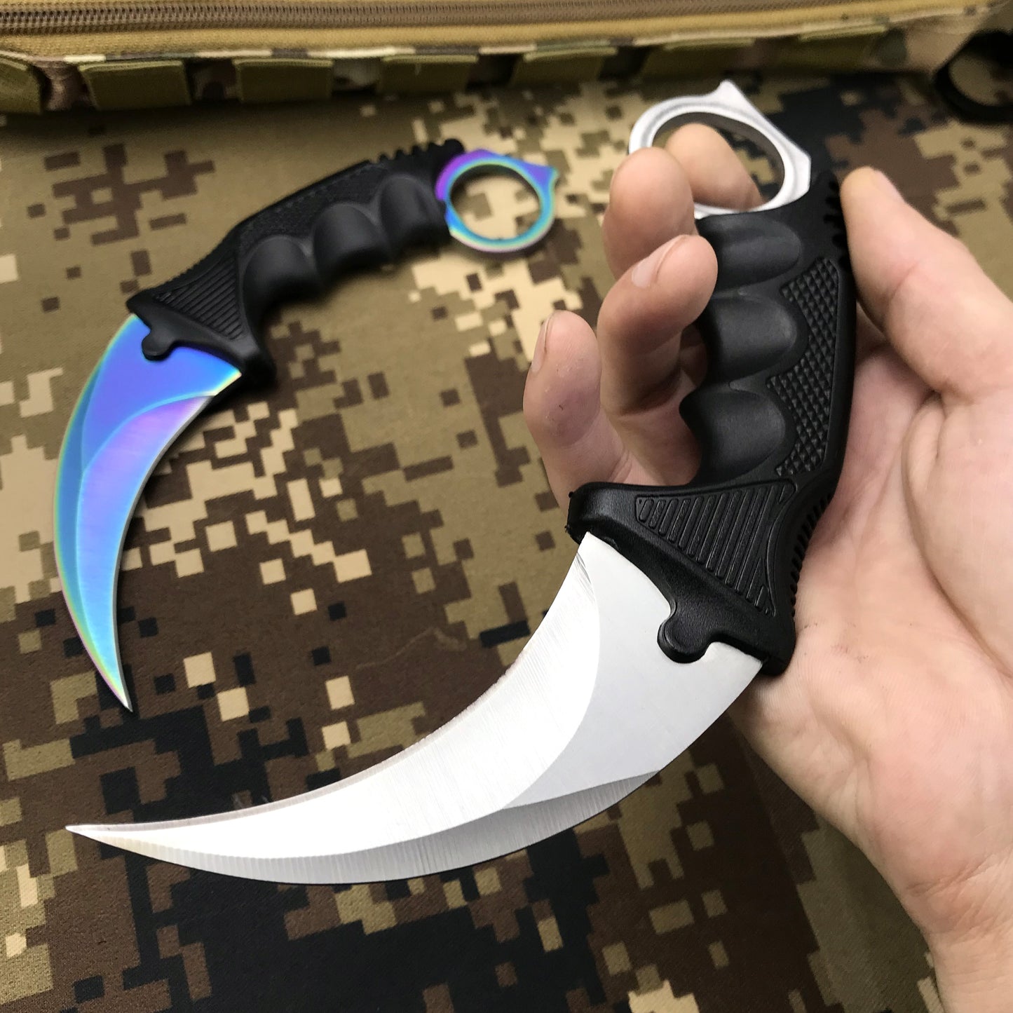 Hot Fixed Blade Knife Hunting Camping Neck Claw Knife Utility Survival Multi Tools