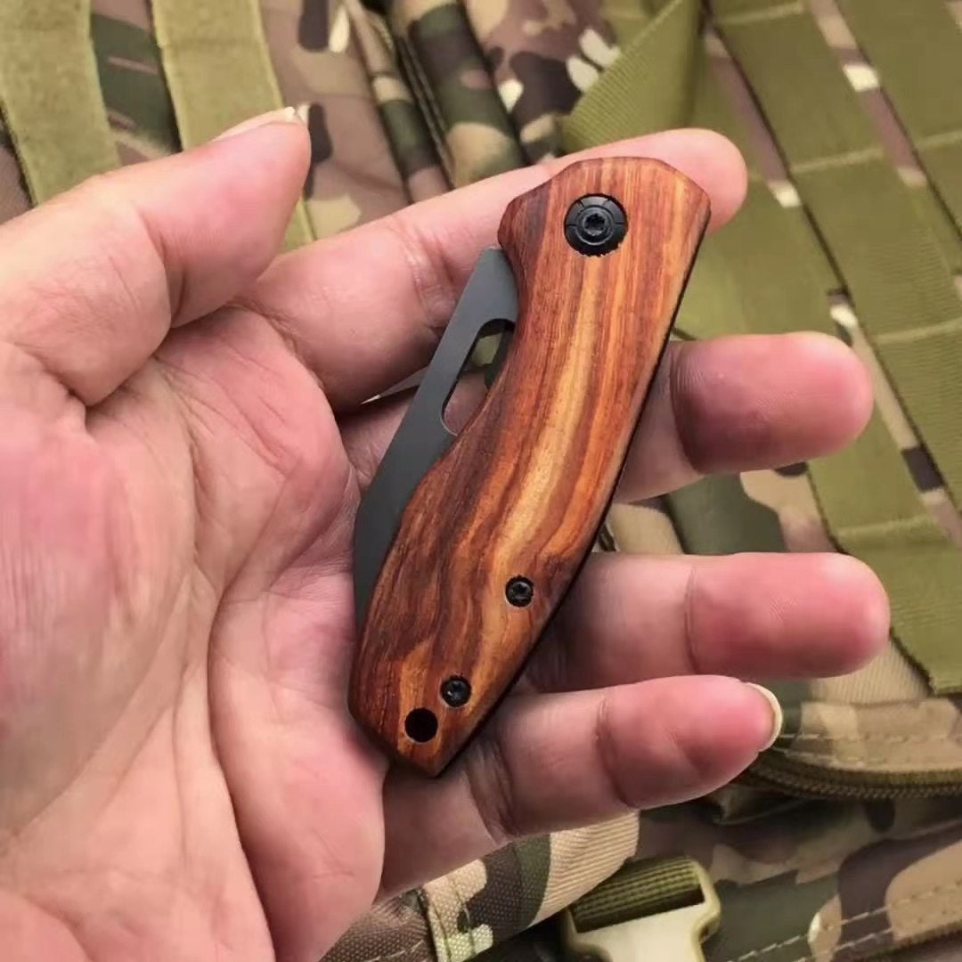 BUCK DA101 Pocket Folding Knife 440C Blade Knife Wooden Handle Mini Outdoor Survival Multifunction Folding Knife Gifts Box