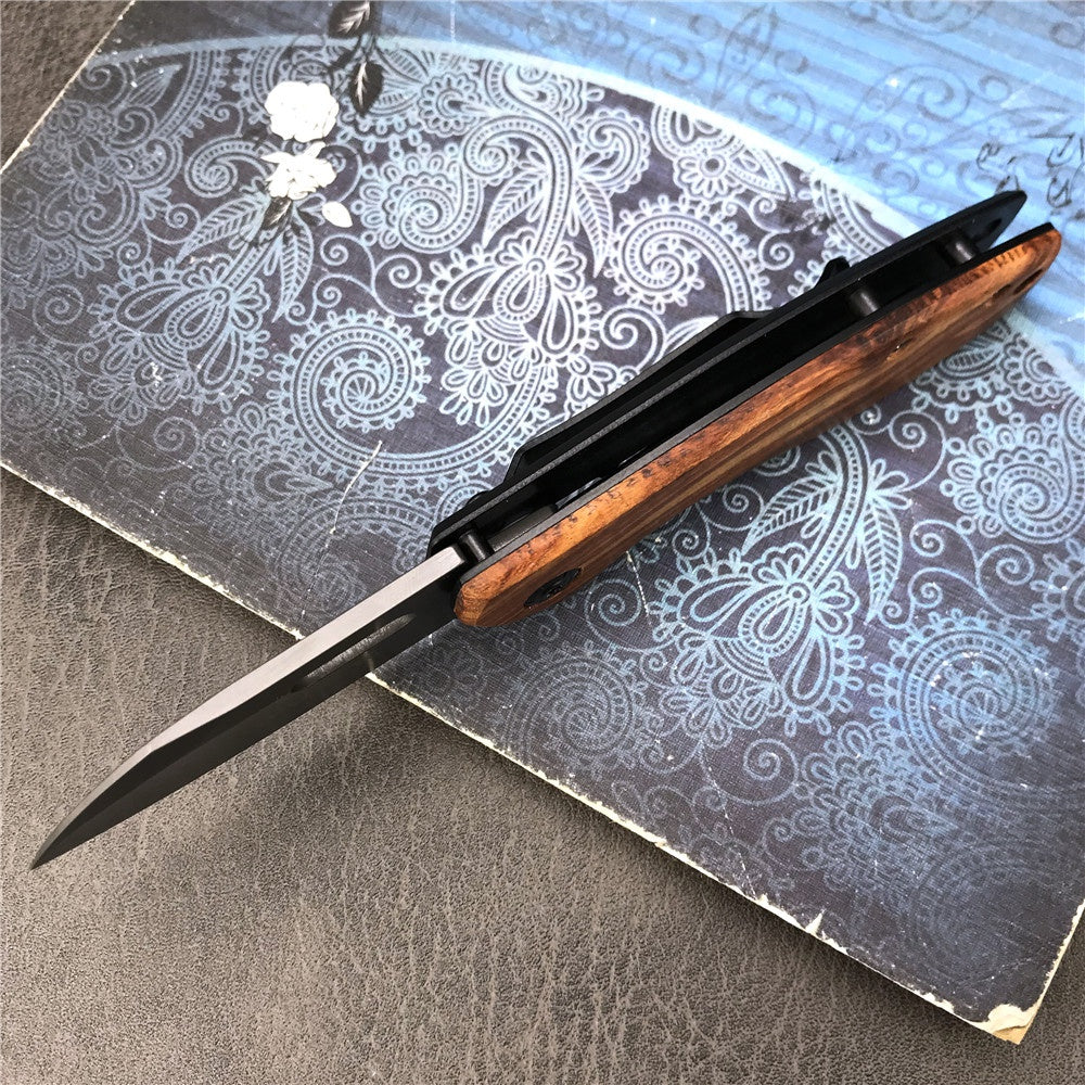 BUCK DA101 Pocket Folding Knife 440C Blade Knife Wooden Handle Mini Outdoor Survival Multifunction Folding Knife Gifts Box