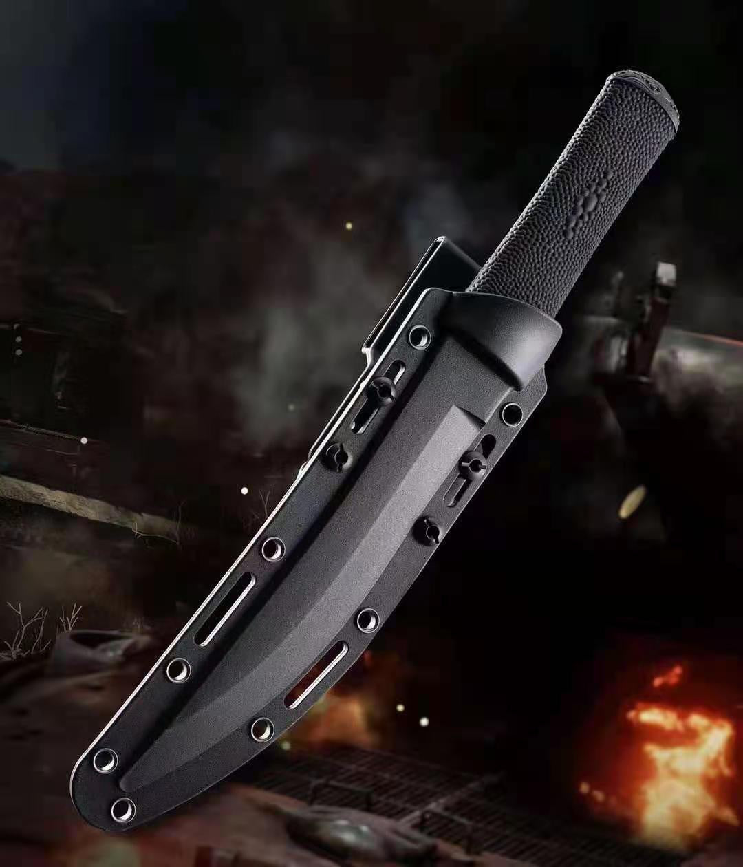 CRKT 2907K CEO Gentleman's Fixed Blade Knife EDC 9cr18mov Blade Non-slip Rubber Handle Tactical Knife With Plastic Knife Sheath