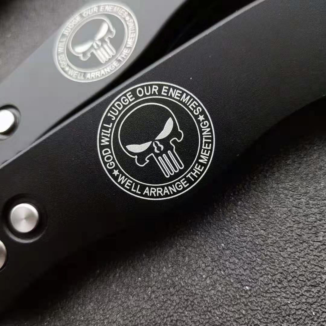 High Hardness Pro-Tech CQC7 AUTO Spring Assisted Tactical Pocket Knife Cryogenic Heat Treatment Surface Titanium-Plated Wire Drawing 154-CM Blade Handle Material 6061-T6 Space Aluminum, Full CNC Processing