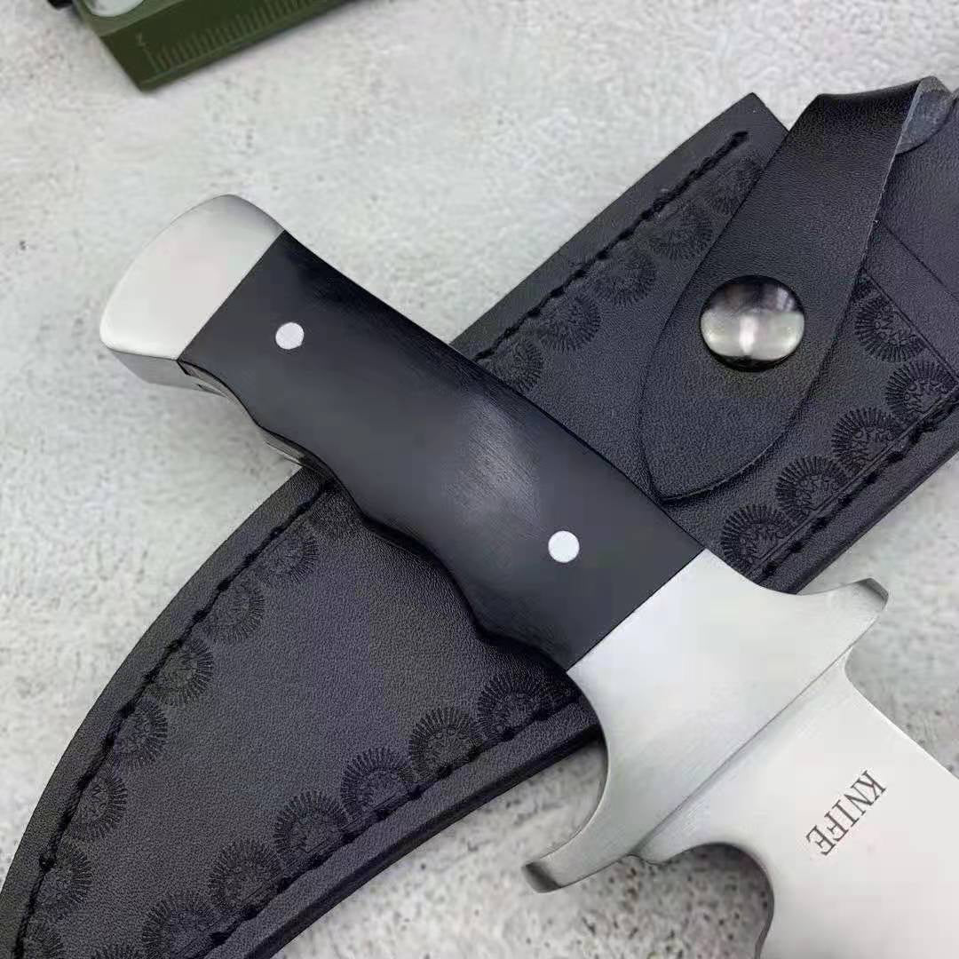2021 New Outdoor Knife Color Wood Tactical Straight Knife High Hardness Dagger Field Survival Saber Defensive Knife Gift Leahter Sheath