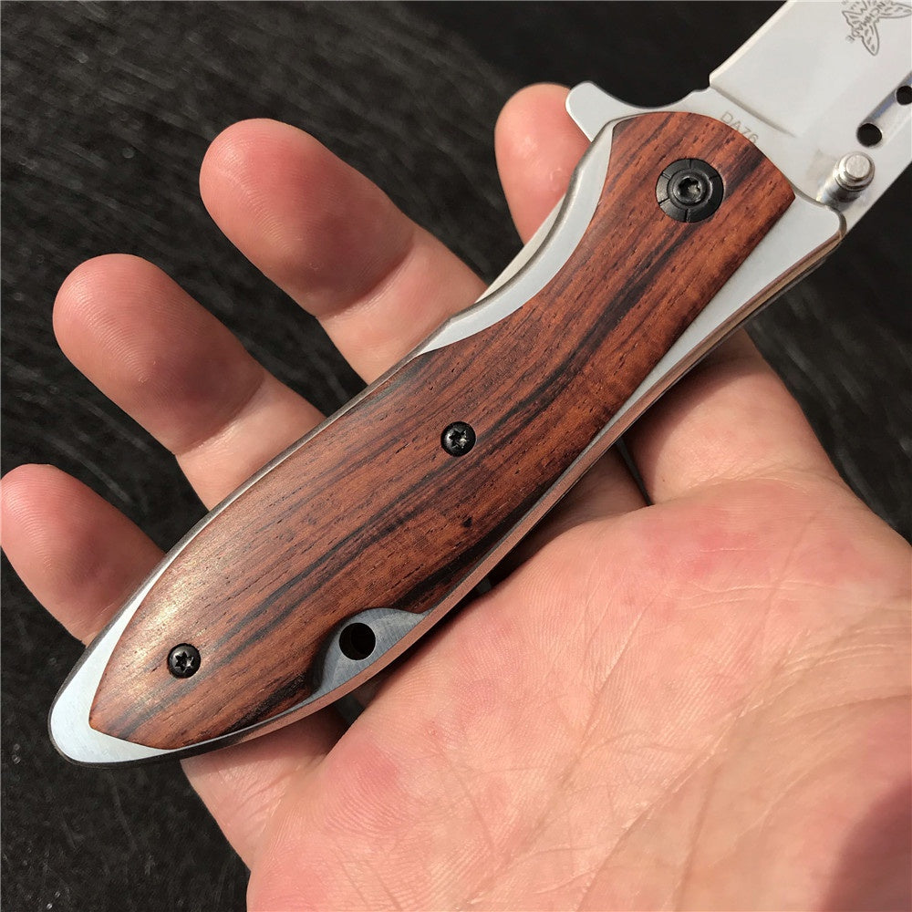 Tactical Camping Pocket Knife Benchmade Folding Knife 7Cr17Mov Steel Blade Color Wood Handle EDC Tool