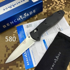 Benchmade Folding Knife Tactical Benchmade 580 Bugout AXIS Folding Knife 3.24" S30V Satin Plain Blade Outdoor Hunting Camping Knife