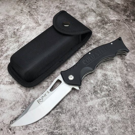 COLD STEEL Folding Knife ABS Handle Tactical Self-Defense Folding Blade Knife Stiletto Folding Survival Knife Folding Blade Knife