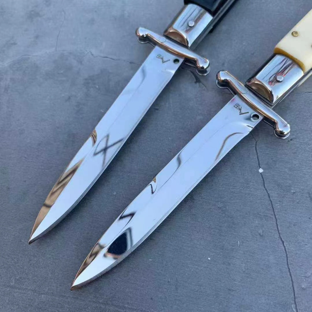 NEW ITALY AKC Stiletto Switchblade Spring Knife Automatic Knives Quick Opening Assisted Camping Tactical Tools