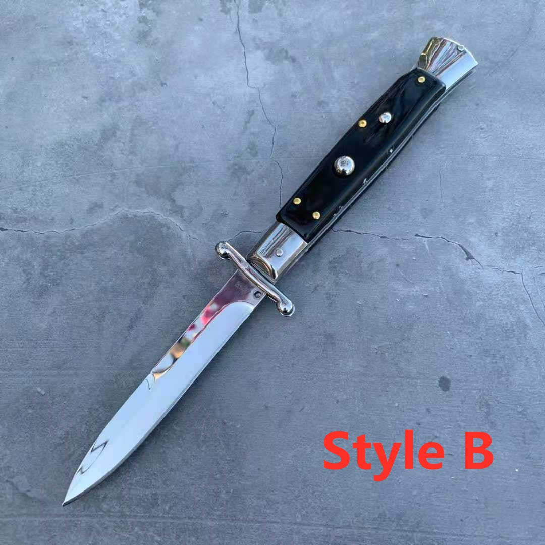NEW ITALY AKC Stiletto Switchblade Spring Knife Automatic Knives Quick Opening Assisted Camping Tactical Tools