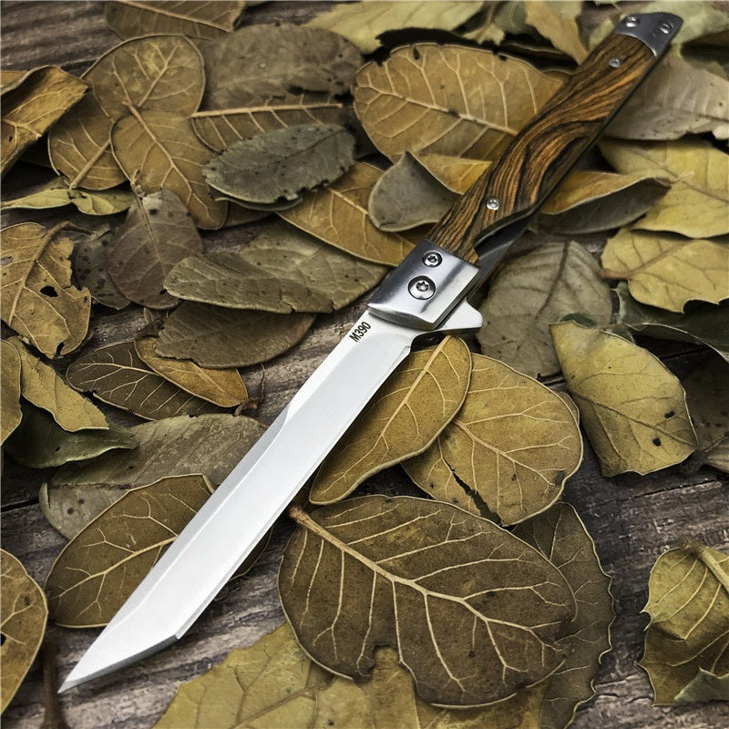 New M390 Blade Folding knife Tactical Knife Self Pocket Defense High Hardness Fruit Knife EDC Tools Gift Leather Sheath
