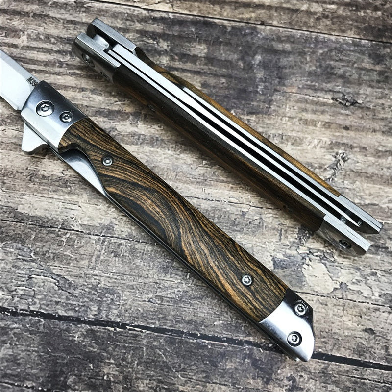 New M390 Blade Folding knife Tactical Knife Self Pocket Defense High Hardness Fruit Knife EDC Tools Gift Leather Sheath