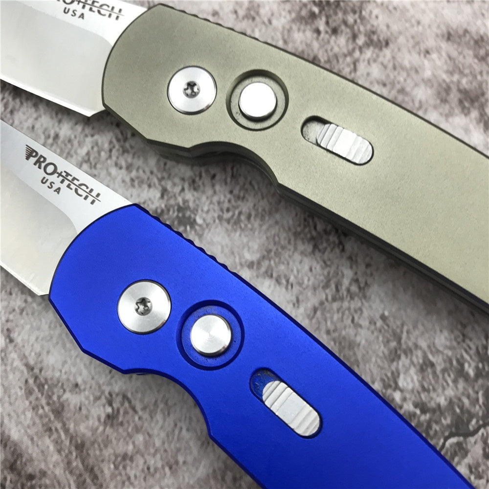 Pro-Tech Tactical Spring Assisted Open Folding Knife T6-6061 Aluminium Alloy Handle 154CM Stainless Steel Rescue Camping Survival Pocket Knife