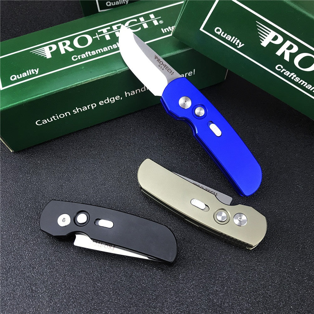 Pro-Tech Tactical Spring Assisted Open Folding Knife T6-6061 Aluminium Alloy Handle 154CM Stainless Steel Rescue Camping Survival Pocket Knife