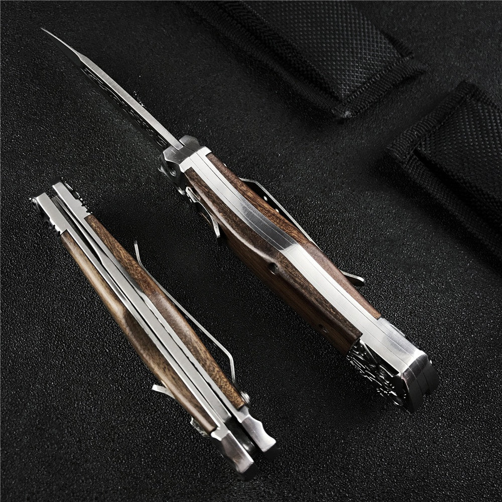 NEW SPRING ASSISTED OPEN KNIVES CARVED HANDLE OTF AUTO Out The Blade Tactical Survival EDC Camping Tools Drop Ship