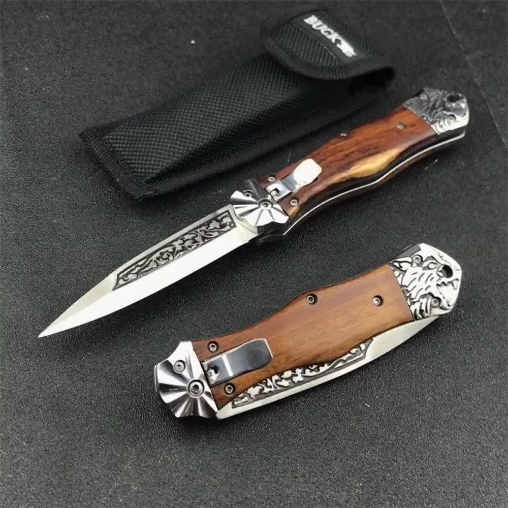 NEW SPRING ASSISTED OPEN KNIVES CARVED HANDLE OTF AUTO Out The Blade Tactical Survival EDC Camping Tools Drop Ship