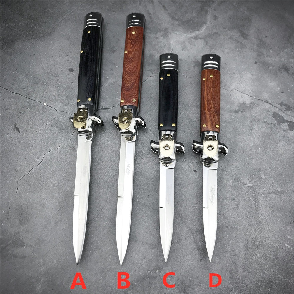 Hot 9 inch 11 inch AKC ITALY Stiletto Switchblade Spring Knife Automatic Knives Quick Opening Assisted camping Tactical tools(2 Styles)