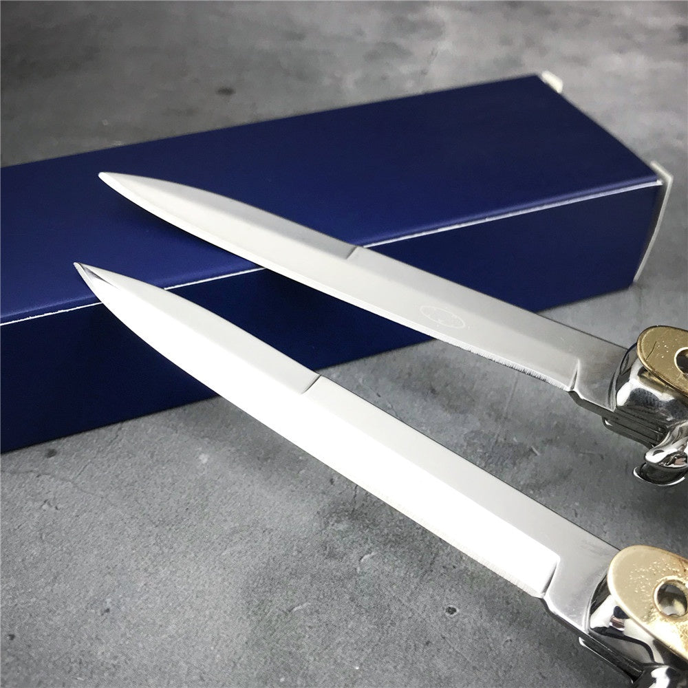 Hot 9 inch 11 inch AKC ITALY Stiletto Switchblade Spring Knife Automatic Knives Quick Opening Assisted camping Tactical tools(2 Styles)