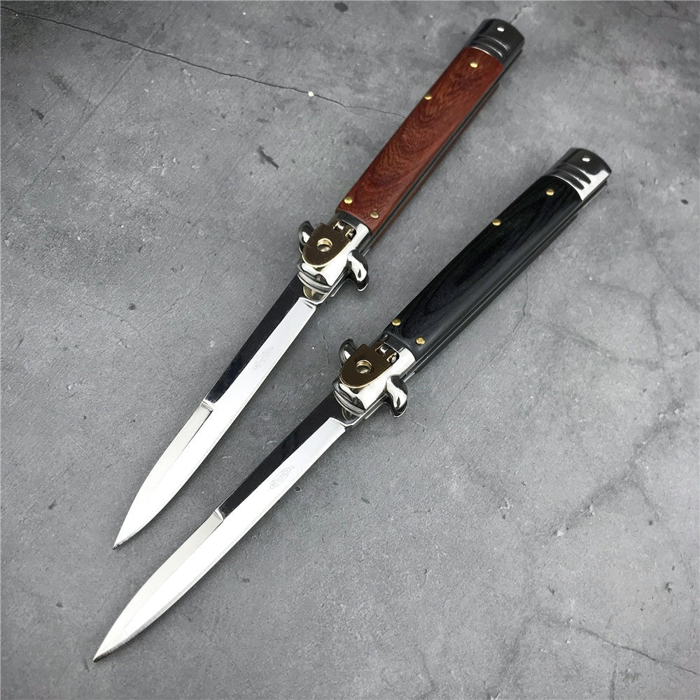 Hot 9 inch 11 inch AKC ITALY Stiletto Switchblade Spring Knife Automatic Knives Quick Opening Assisted camping Tactical tools(2 Styles)