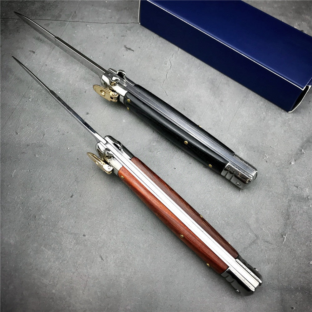 Hot 9 inch 11 inch AKC ITALY Stiletto Switchblade Spring Knife Automatic Knives Quick Opening Assisted camping Tactical tools(2 Styles)