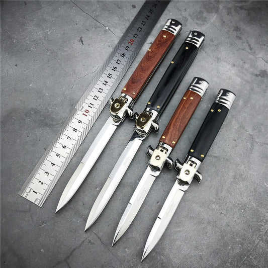 Hot 9 inch 11 inch AKC ITALY Stiletto Switchblade Spring Knife Automatic Knives Quick Opening Assisted camping Tactical tools(2 Styles)