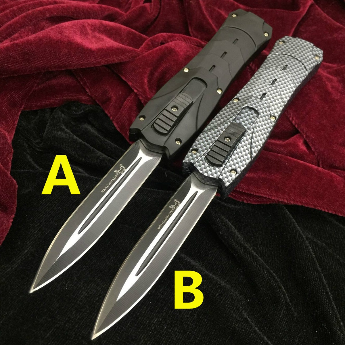 2021 BENCHMADE heretic quick jump spring switch auxiliary straight out dagger automatic OTF knife arrow double blade outdoor camping hunting tactical knife