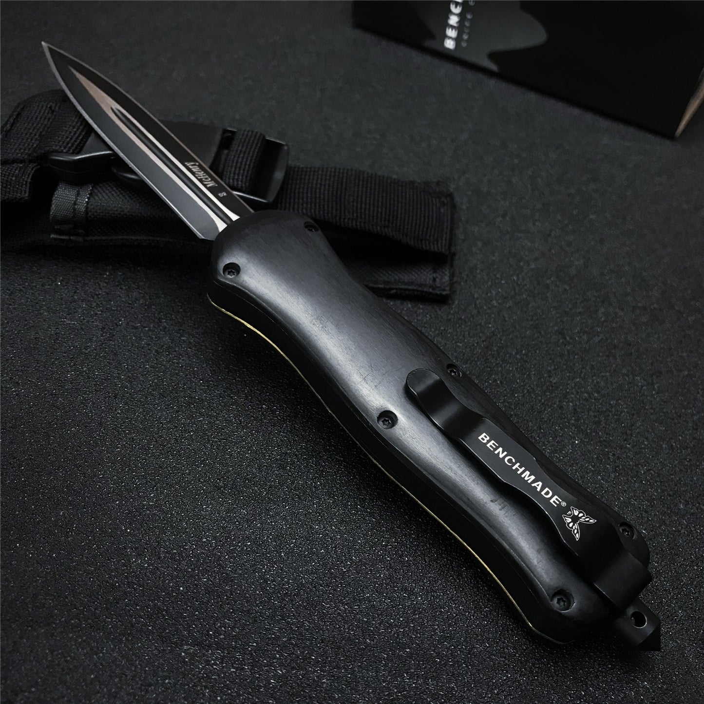 2021 BENCHMADE heretic quick jump spring switch auxiliary straight out dagger automatic OTF knife arrow double blade outdoor camping hunting tactical knife