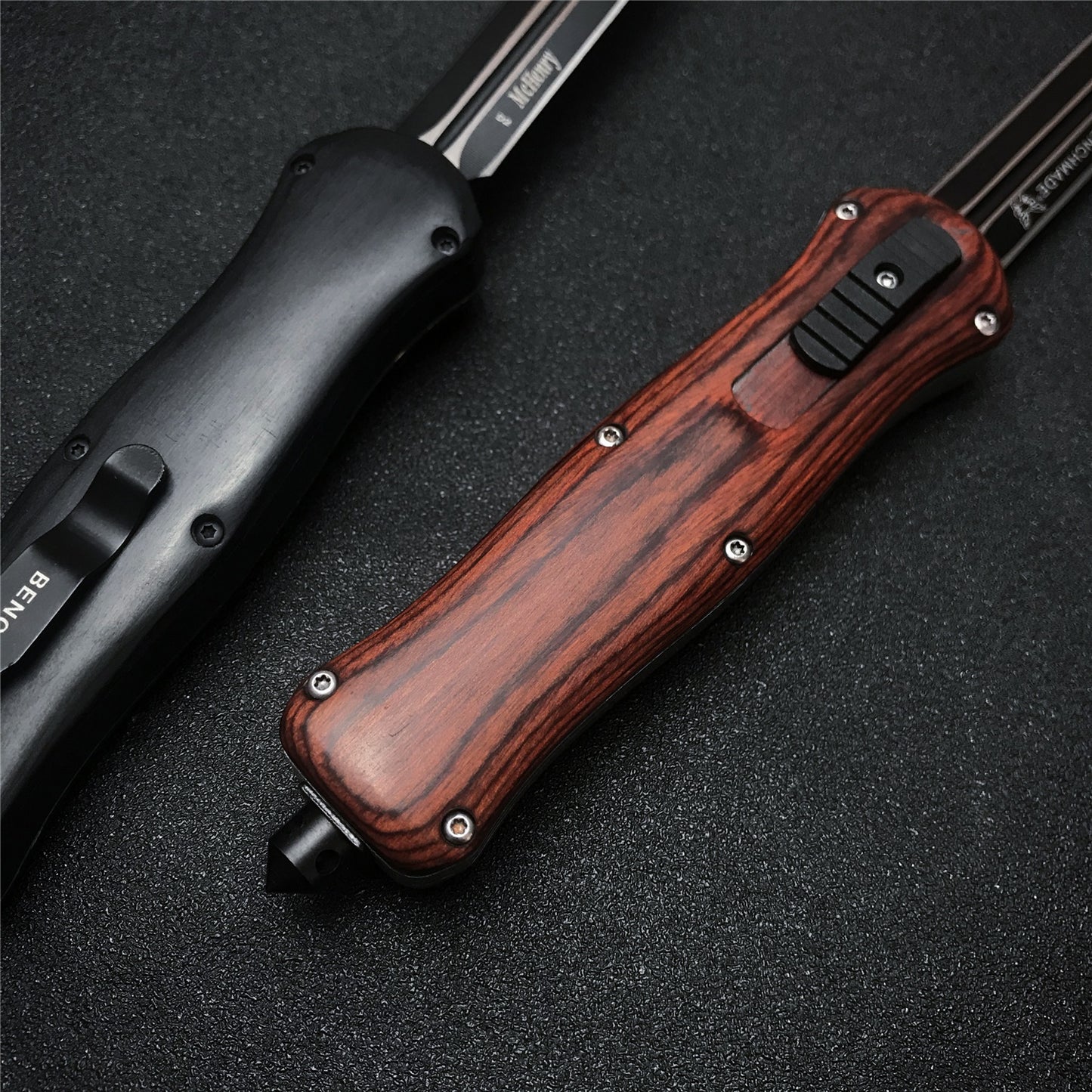 2021 BENCHMADE heretic quick jump spring switch auxiliary straight out dagger automatic OTF knife arrow double blade outdoor camping hunting tactical knife