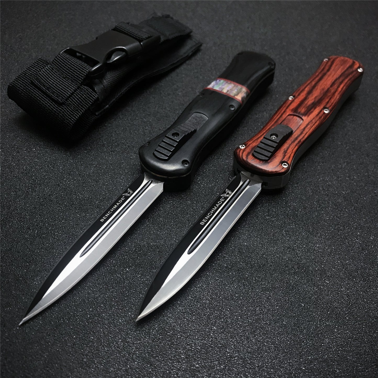 2021 BENCHMADE heretic quick jump spring switch auxiliary straight out dagger automatic OTF knife arrow double blade outdoor camping hunting tactical knife