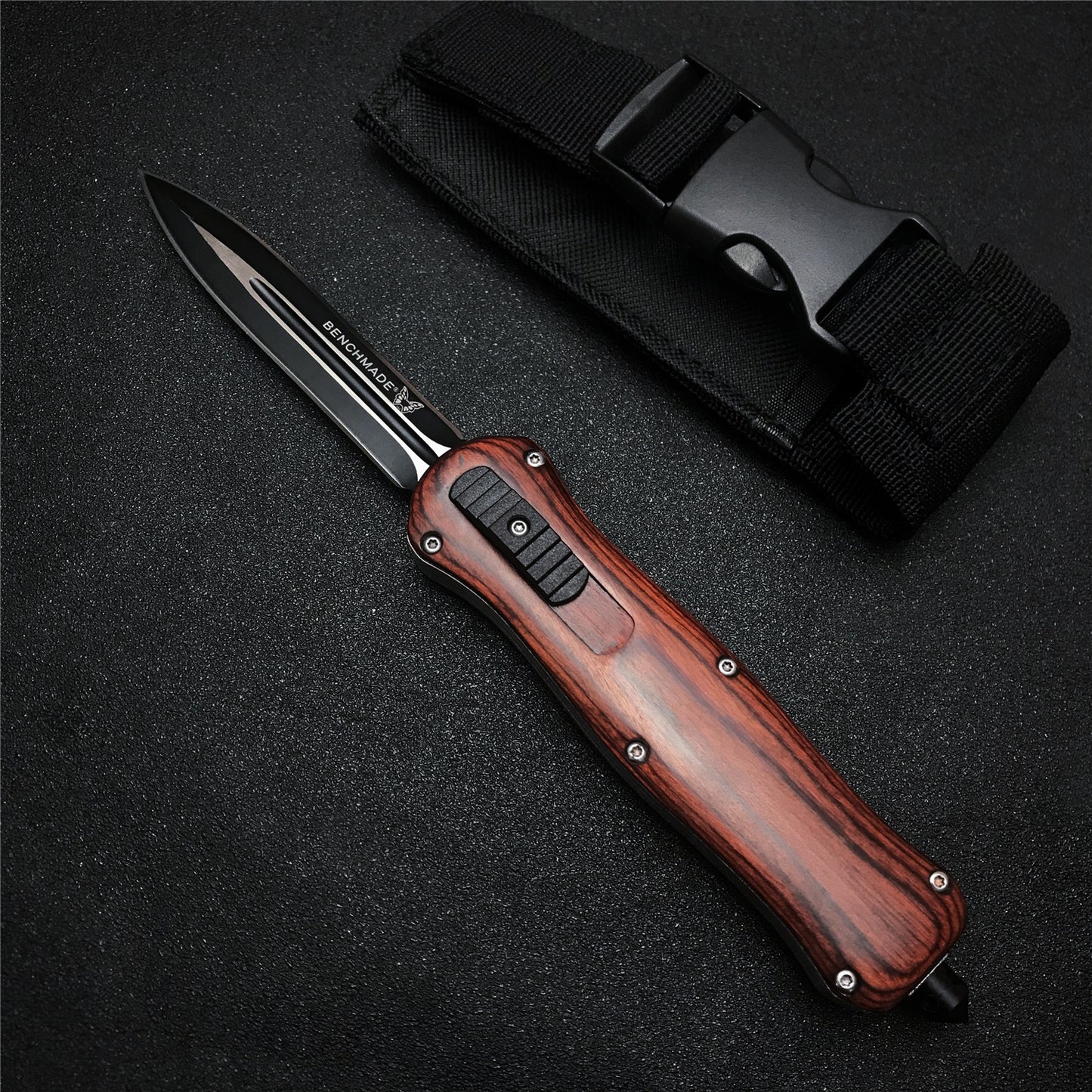 2021 BENCHMADE heretic quick jump spring switch auxiliary straight out dagger automatic OTF knife arrow double blade outdoor camping hunting tactical knife