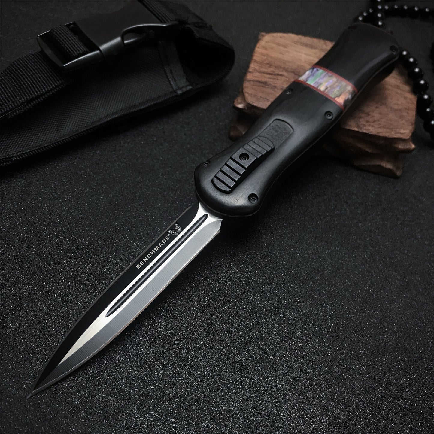 2021 BENCHMADE heretic quick jump spring switch auxiliary straight out dagger automatic OTF knife arrow double blade outdoor camping hunting tactical knife
