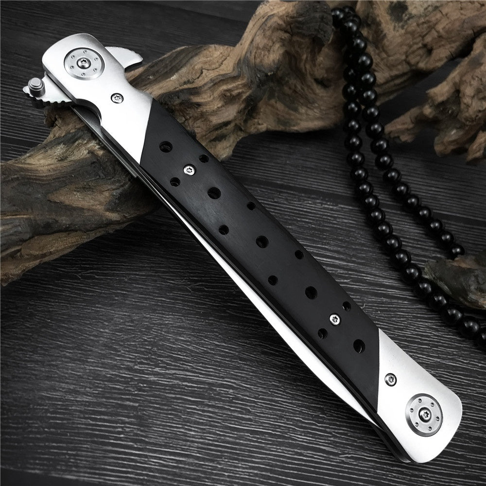 High Hardness Swordfish Folding Knife Assisted Knives Ebony Handle Outdoor Camping Self-defense Knives EDC Multitool