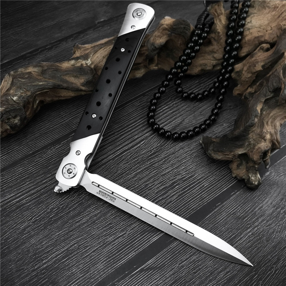 High Hardness Swordfish Folding Knife Assisted Knives Ebony Handle Outdoor Camping Self-defense Knives EDC Multitool