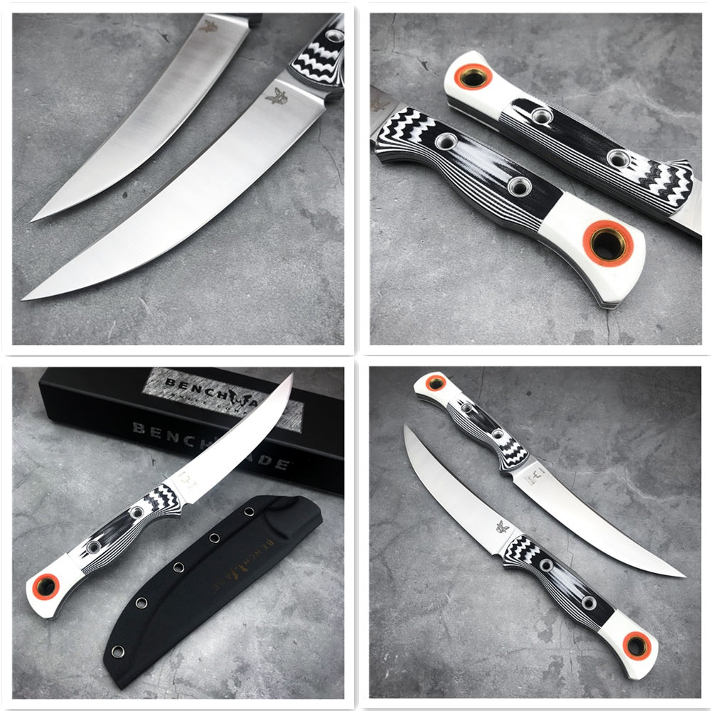 "New Benchmade Hunting Fixed Blade Knife Tactital Survival Straight Knives Outdoor Camping Self Defense Tool Combat Bowie Knife with Sheath"