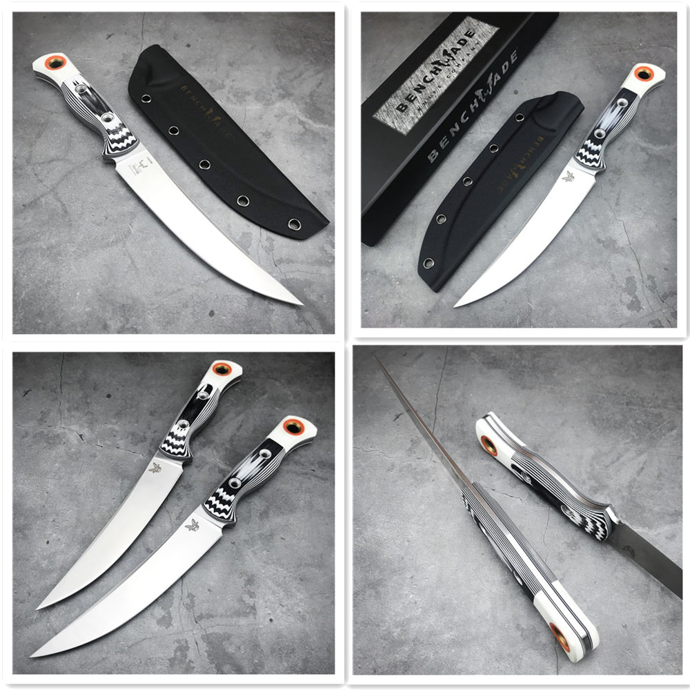 "New Benchmade Hunting Fixed Blade Knife Tactital Survival Straight Knives Outdoor Camping Self Defense Tool Combat Bowie Knife with Sheath"