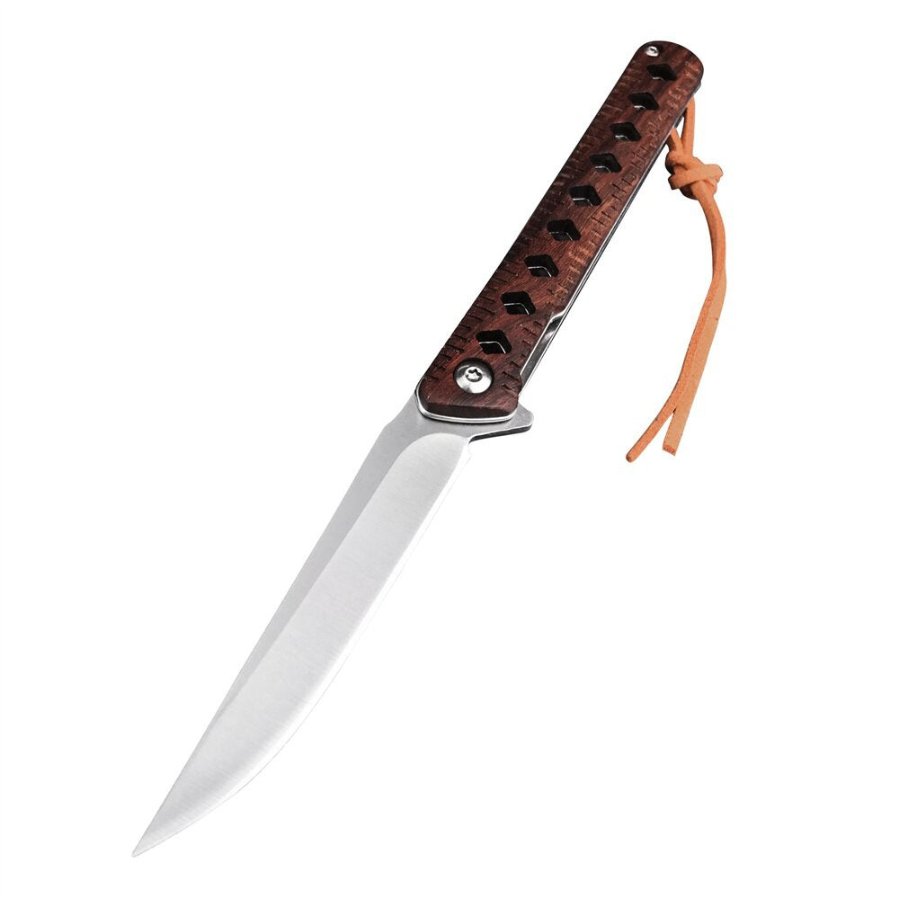 EDC Folding Knife 8CR13MOV Padauk Handle Blade Tactical Camping Survival Combat Pocket Knives EDC Hunting Multi Tools Knife Gift