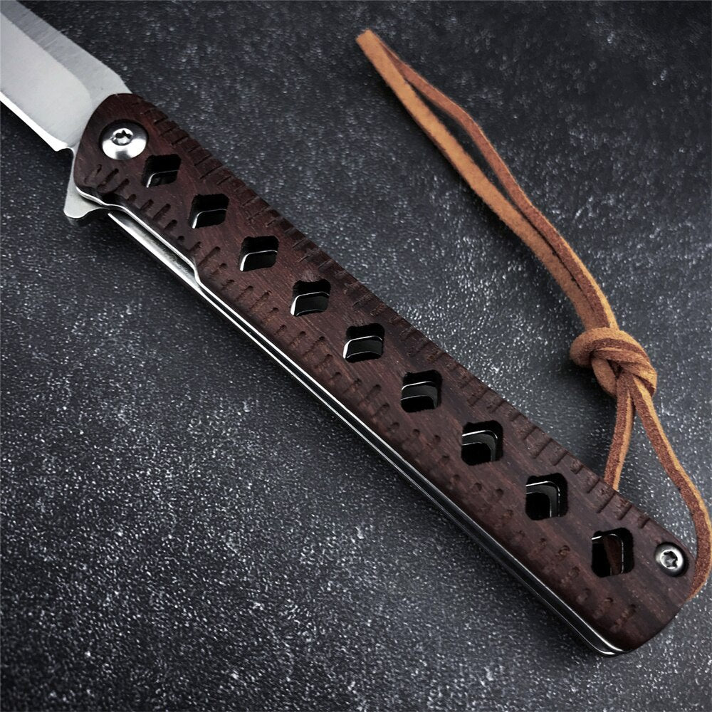 EDC Folding Knife 8CR13MOV Padauk Handle Blade Tactical Camping Survival Combat Pocket Knives EDC Hunting Multi Tools Knife Gift