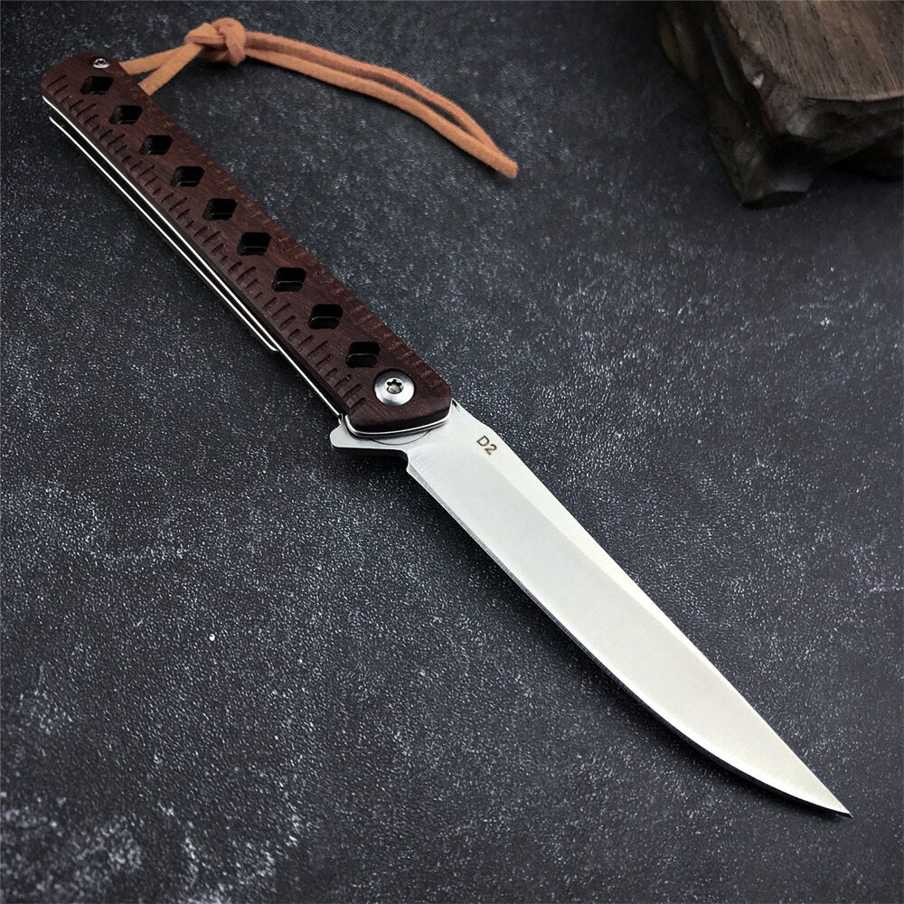 EDC Folding Knife 8CR13MOV Padauk Handle Blade Tactical Camping Survival Combat Pocket Knives EDC Hunting Multi Tools Knife Gift