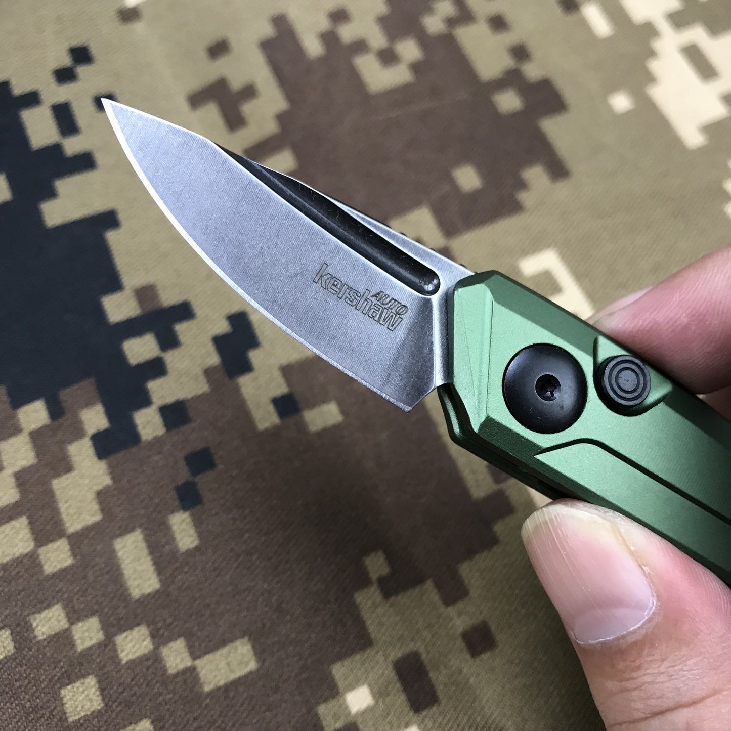 Kershaw 7250 Launch 9 AUTO Folding Knife 1.8" Working Finish CPM-154 Drop Point Blade, Black Anodized Aluminum Handles