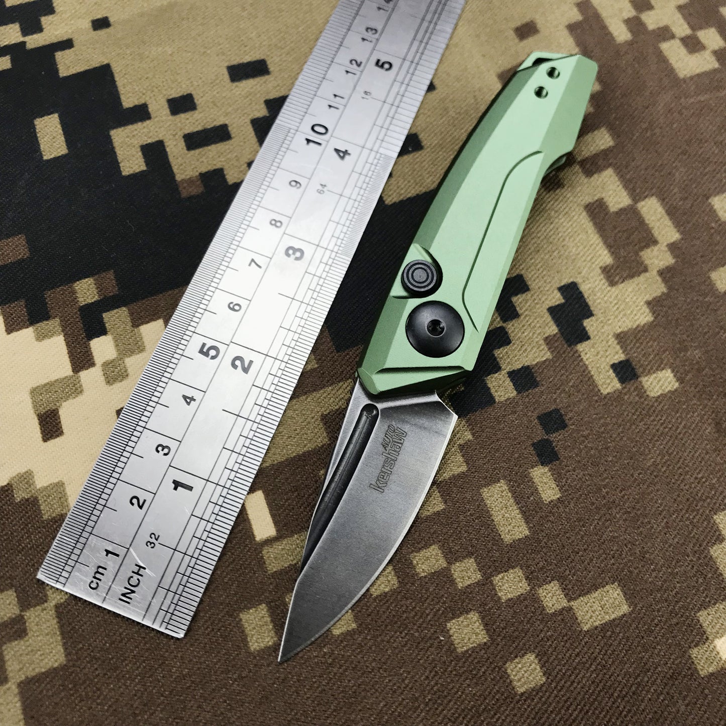 Kershaw 7250 Launch 9 AUTO Folding Knife 1.8" Working Finish CPM-154 Drop Point Blade, Black Anodized Aluminum Handles