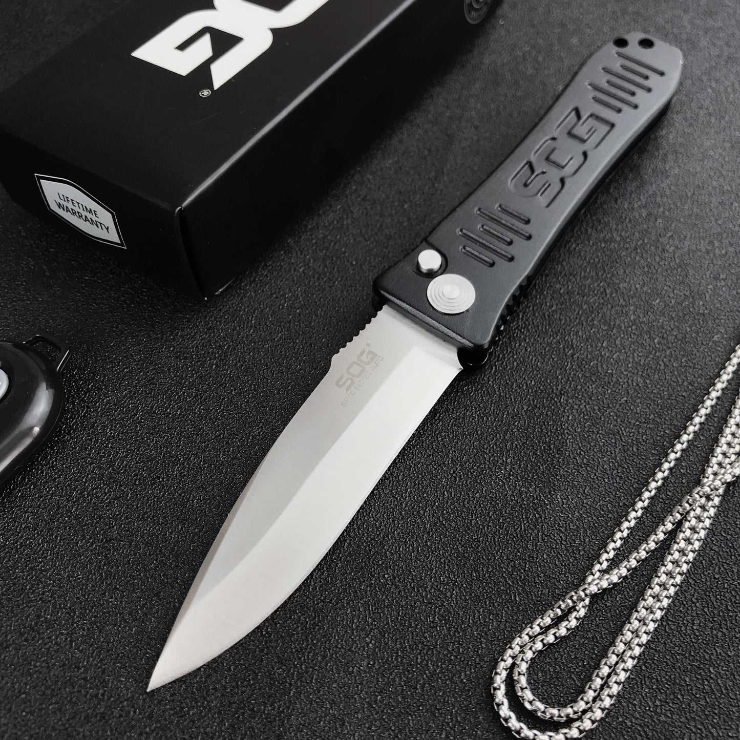 Newest SOG Spec Arc Knife Features A Subdued Design with A VG-10 Blade, GRN Handle with Stainless-steel Liners Christmas Gift
