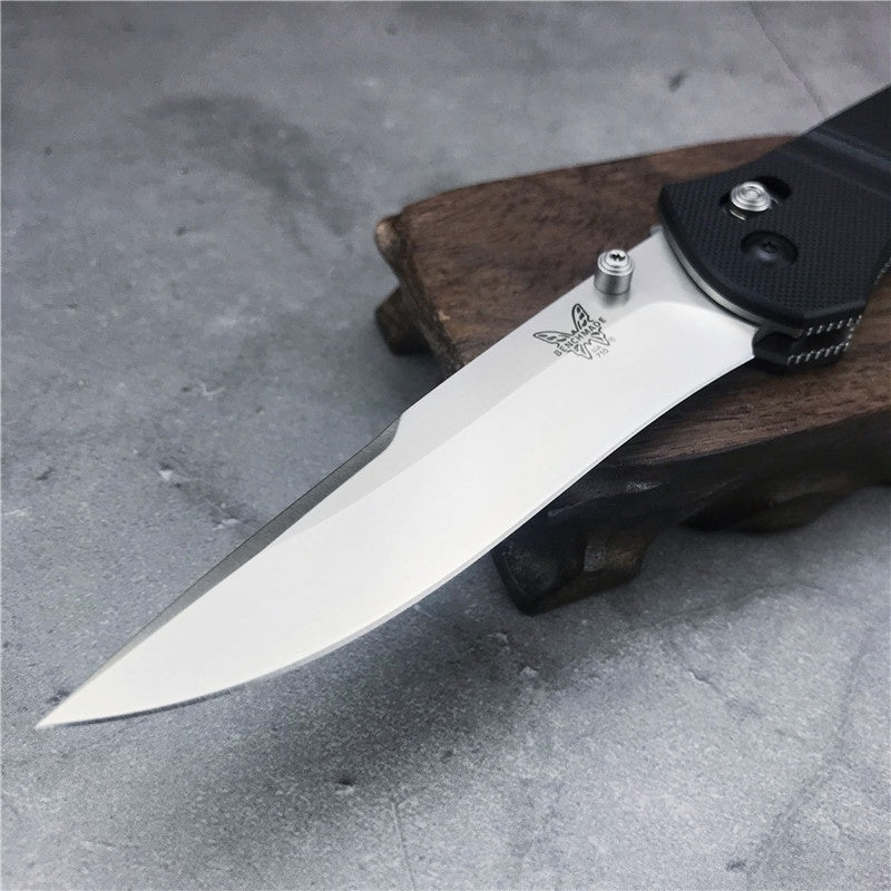 Benchmade Knives 710 McHenry & Williams 3.90" Satin D2 Plain Blade, G10 Handles ,Axis Lock- 710D2