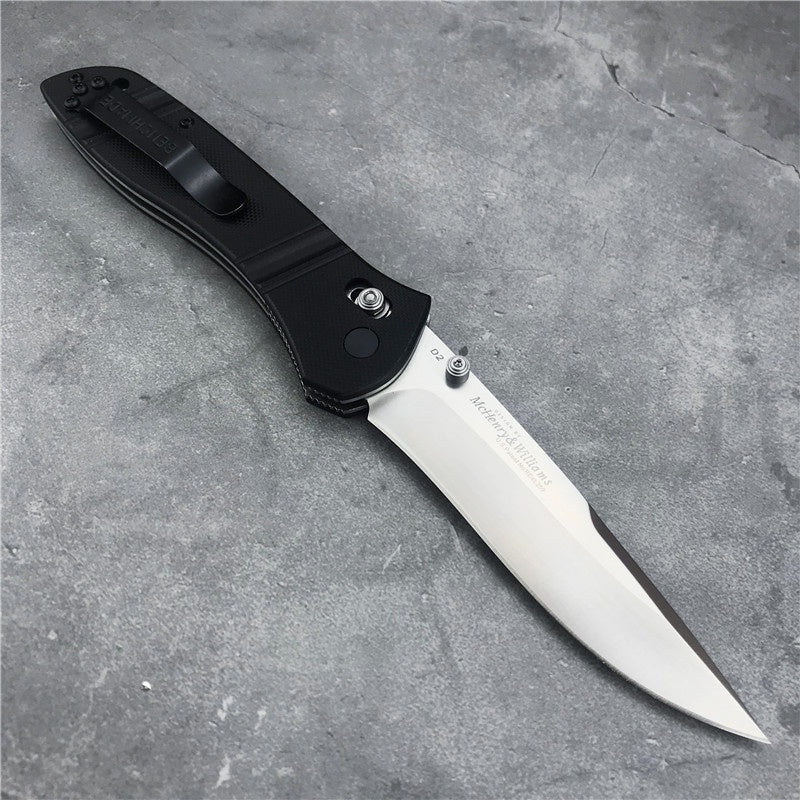 Benchmade Knives 710 McHenry & Williams 3.90" Satin D2 Plain Blade, G10 Handles ,Axis Lock- 710D2