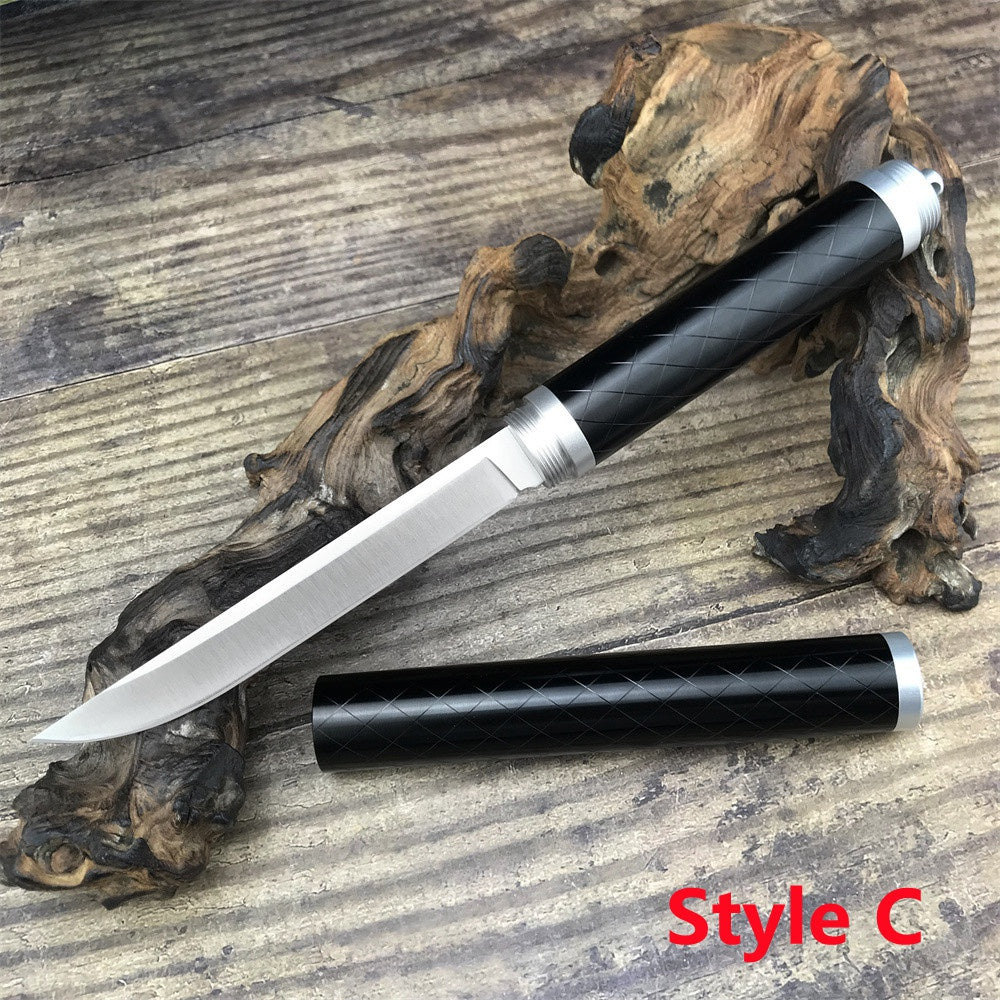 Stainless Steel Stick Knife Outdoor Knife Aluminium Alloy Handle Explosion-proof Swiss Army Knife Wilderness Survival Knife Self-defense Knife Car Long Knife