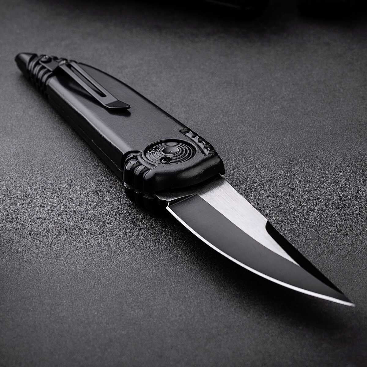 PARAGOD Quick Open Pocket Knife Aluminium Handle Outdoor Hunting Folding Knives Multifuntion Tools Gift box