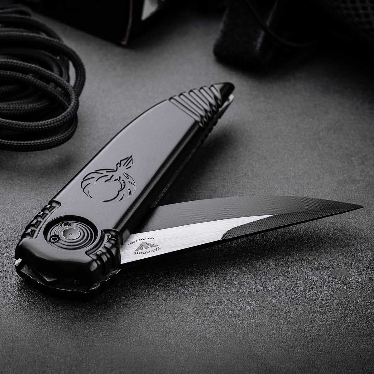 PARAGOD Quick Open Pocket Knife Aluminium Handle Outdoor Hunting Folding Knives Multifuntion Tools Gift box