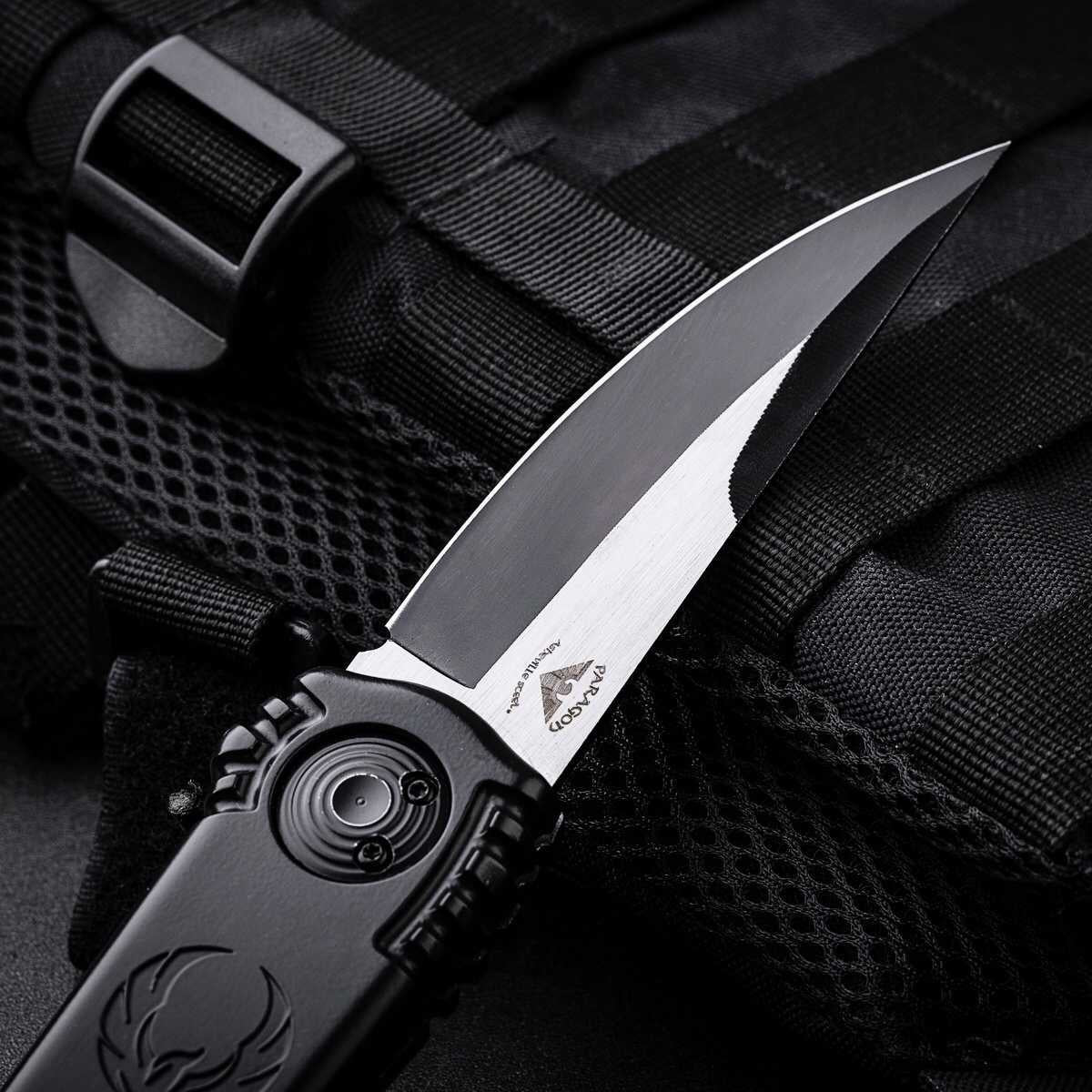 PARAGOD Quick Open Pocket Knife Aluminium Handle Outdoor Hunting Folding Knives Multifuntion Tools Gift box