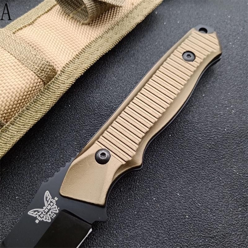 8.8" BENCHMADE - Nimravus 140BK Knife Tactical Fixed Blade Hunting Knives Outdoor Camping Knives Multifunctional Survival Knives ABS Hilt Nylon Scabbard