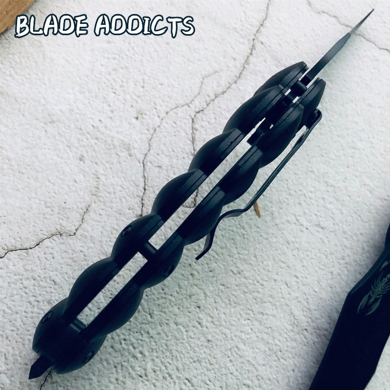 Spring Assisted Knife Scorpion tail Tactical Camping Hunting pocket knife black High Quality