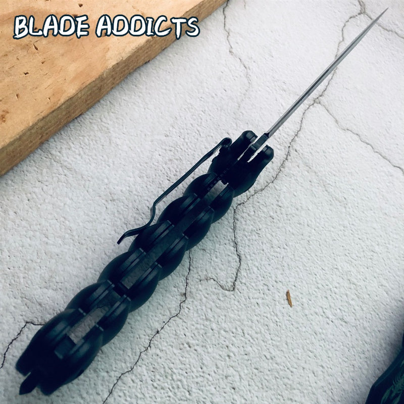 Spring Assisted Knife Scorpion tail Tactical Camping Hunting pocket knife black High Quality
