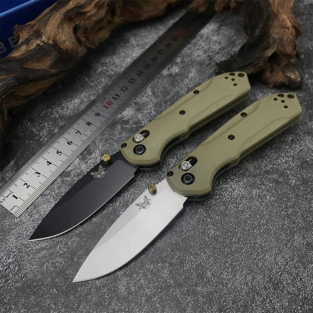 Tactical Pocket Knife Benchmade 565 Limited Edition Rukus Axis Coated Folding Knife- Hunting Camping Knives